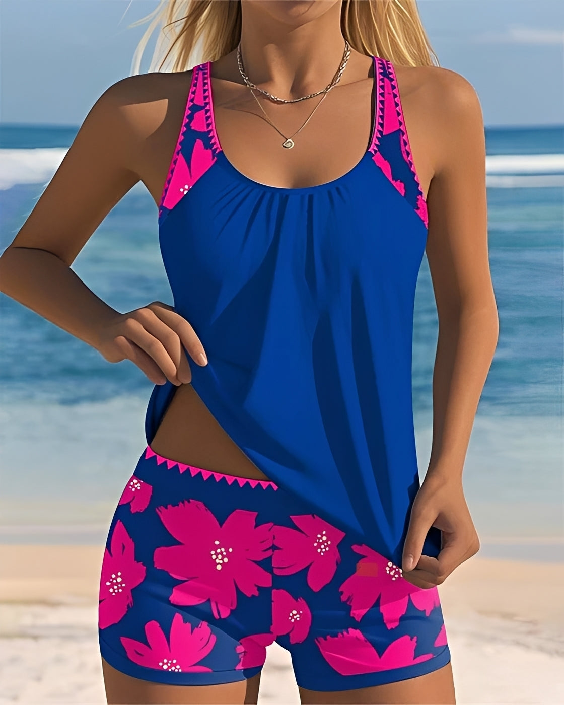 Mila - Tankini mit Blumendesign und Rundhals