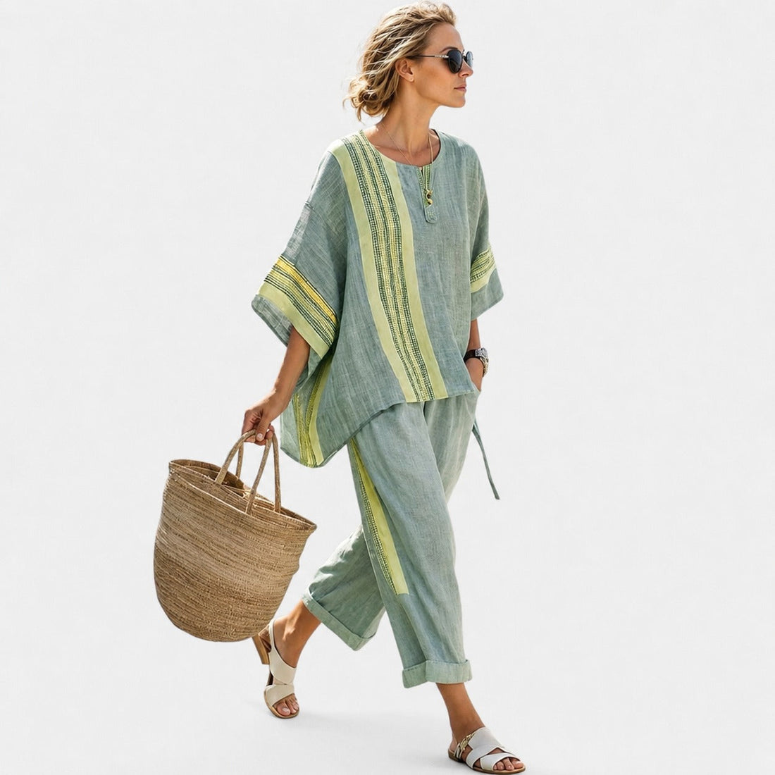 Libbie - Bequemes gestreiftes Set aus Tunika und Hose