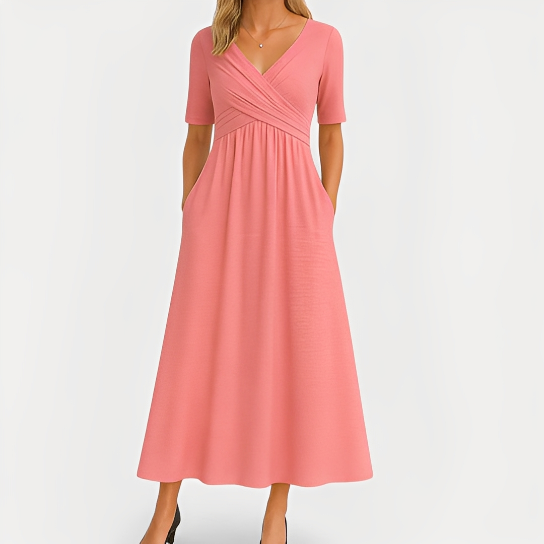 Maïka - Stilvolles Kleid mit V-Ausschnitt