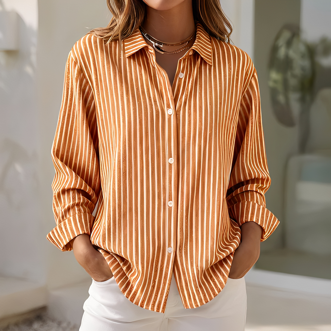 Lenna - Sommerbluse mit Streifen, locker geschnitten für Damen