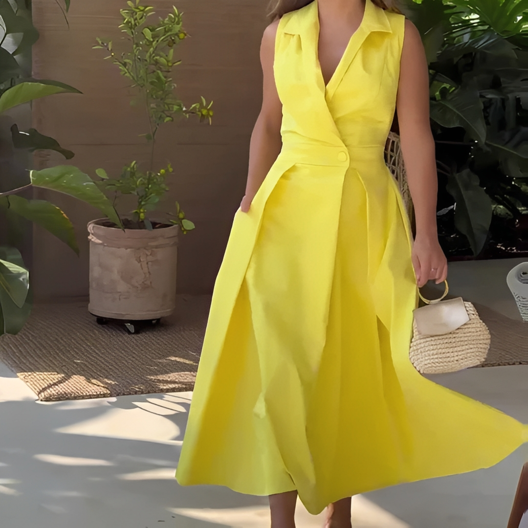 Diola - Stilvolles Damenkleid mit V-Ausschnitt
