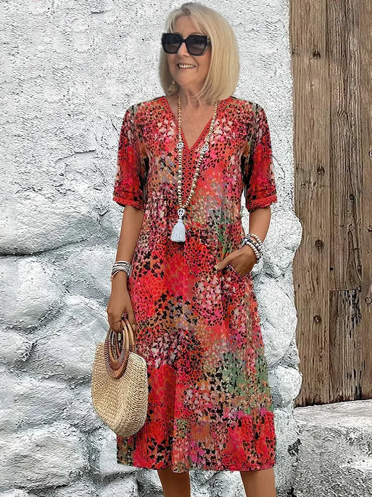 Harper - Elegantes Midi-Kleid mit Blumenmuster