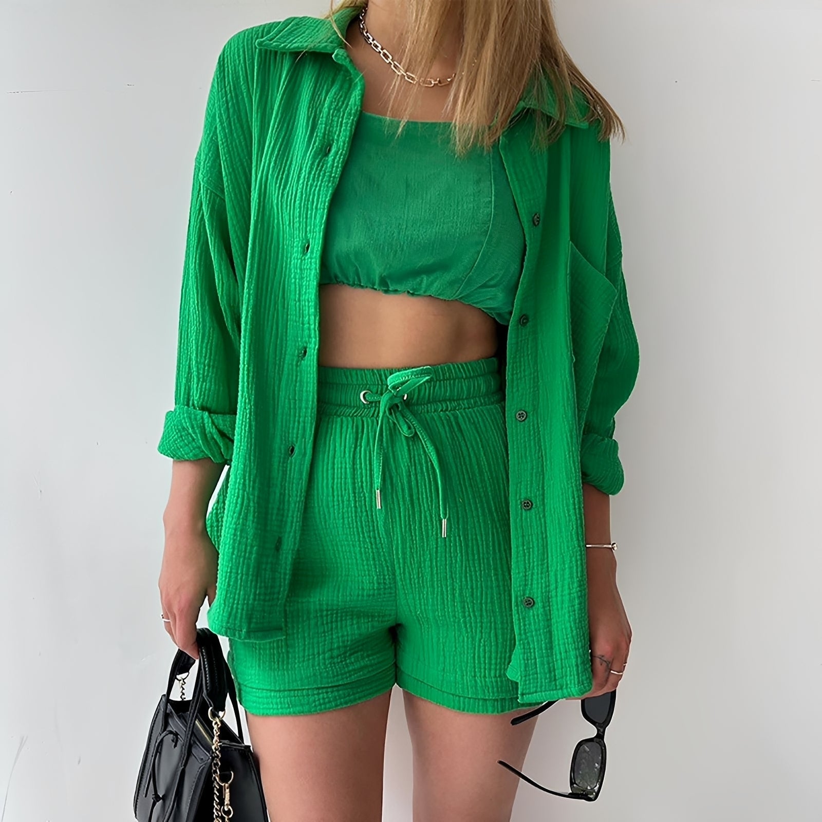 Julia - Bequemes Set mit Reverskragen und Hoher Taille für Damen
