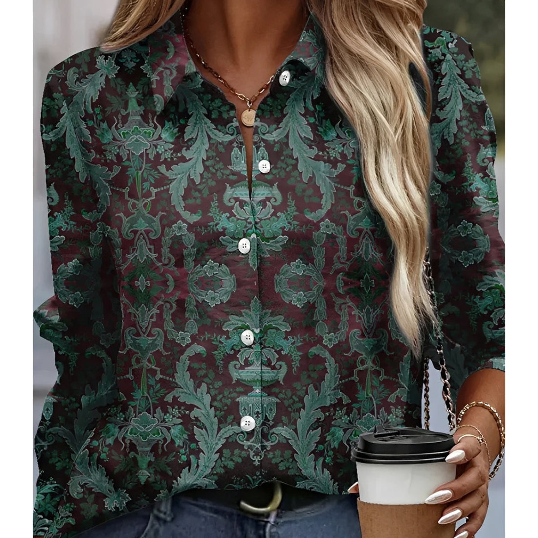 Elvie – Bluse mit gewagtem Muster