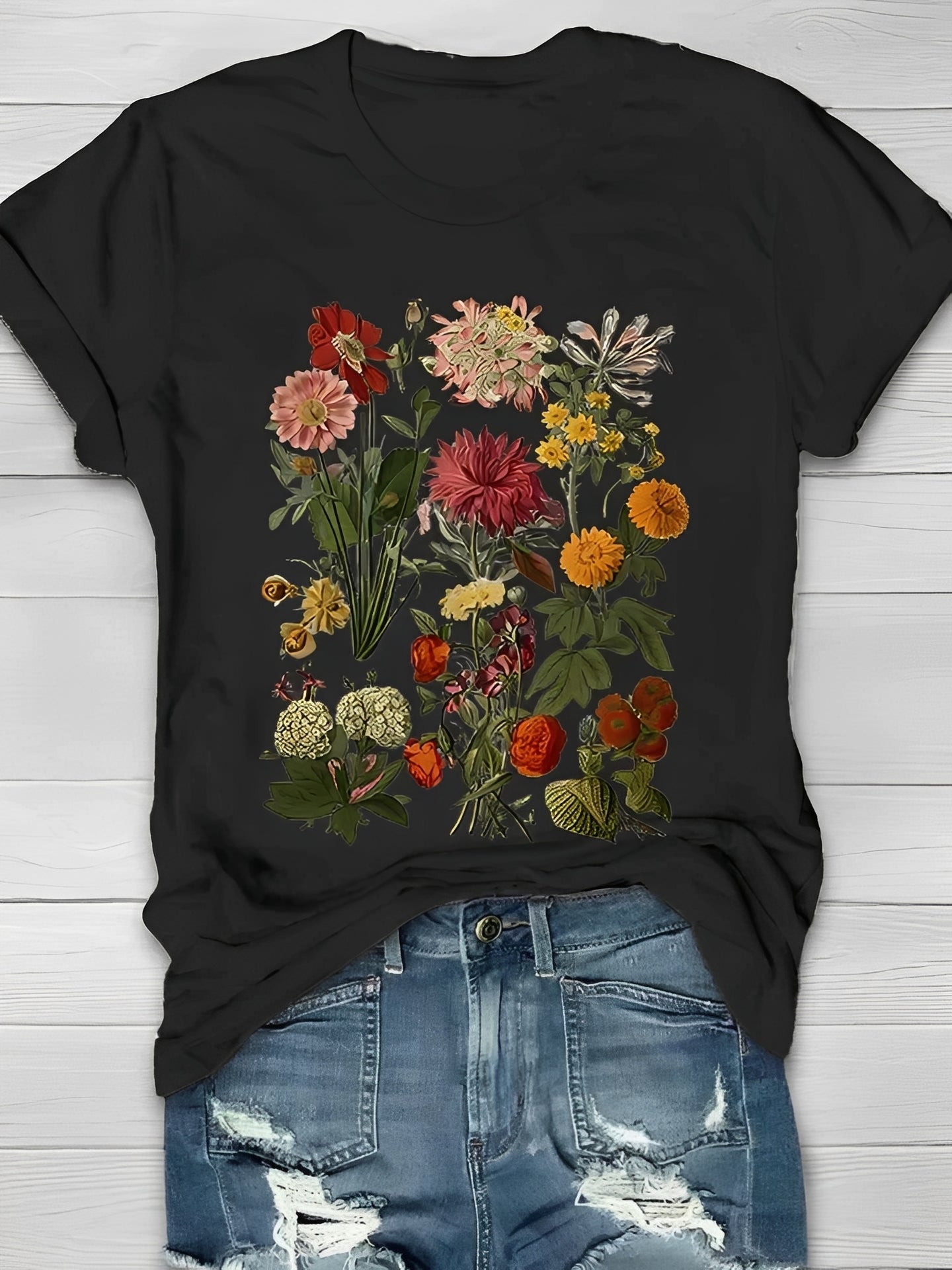 Annalise - Elegantes T-Shirt mit Blumenmuster für Damen