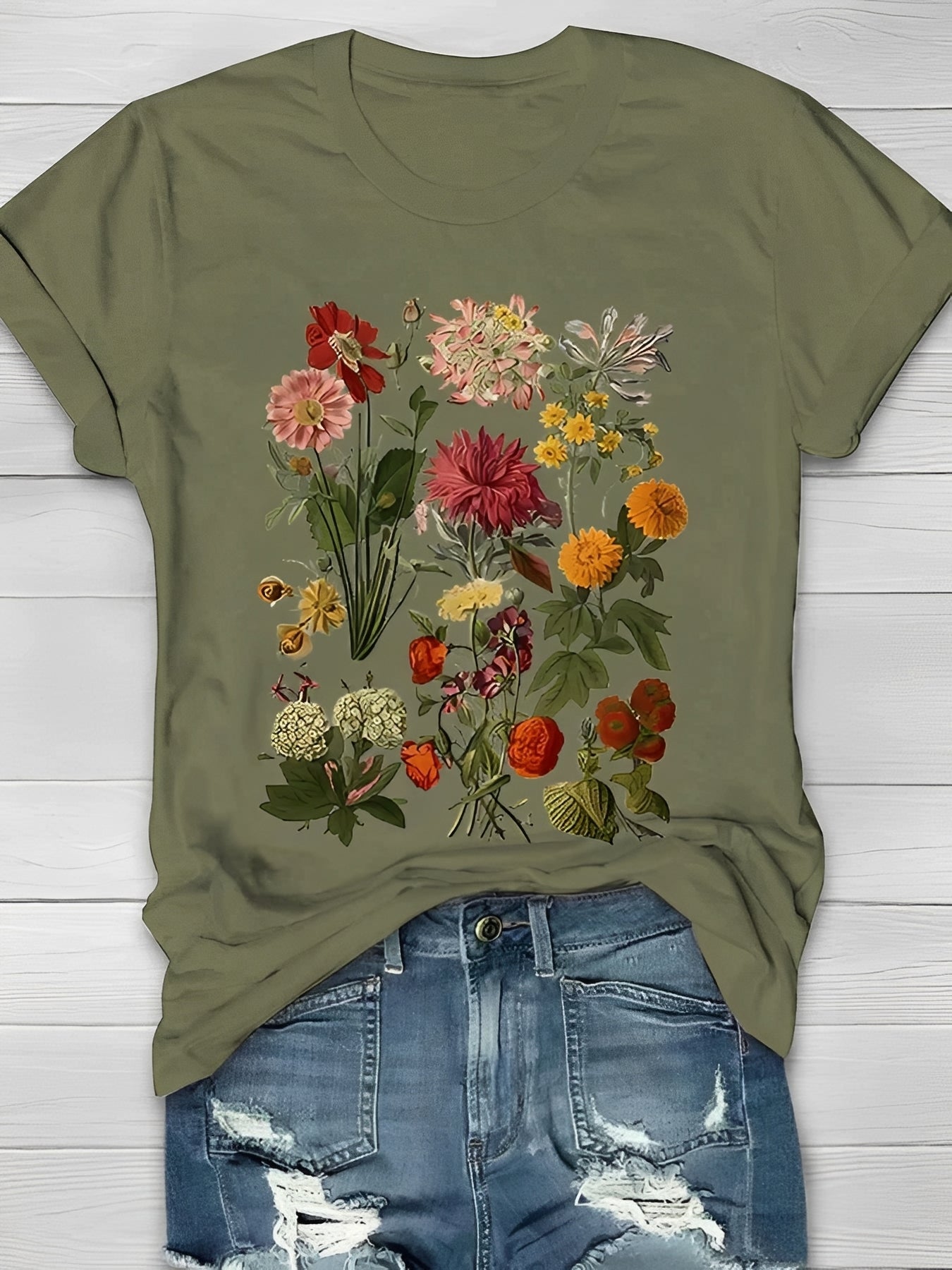 Annalise - Elegantes T-Shirt mit Blumenmuster für Damen