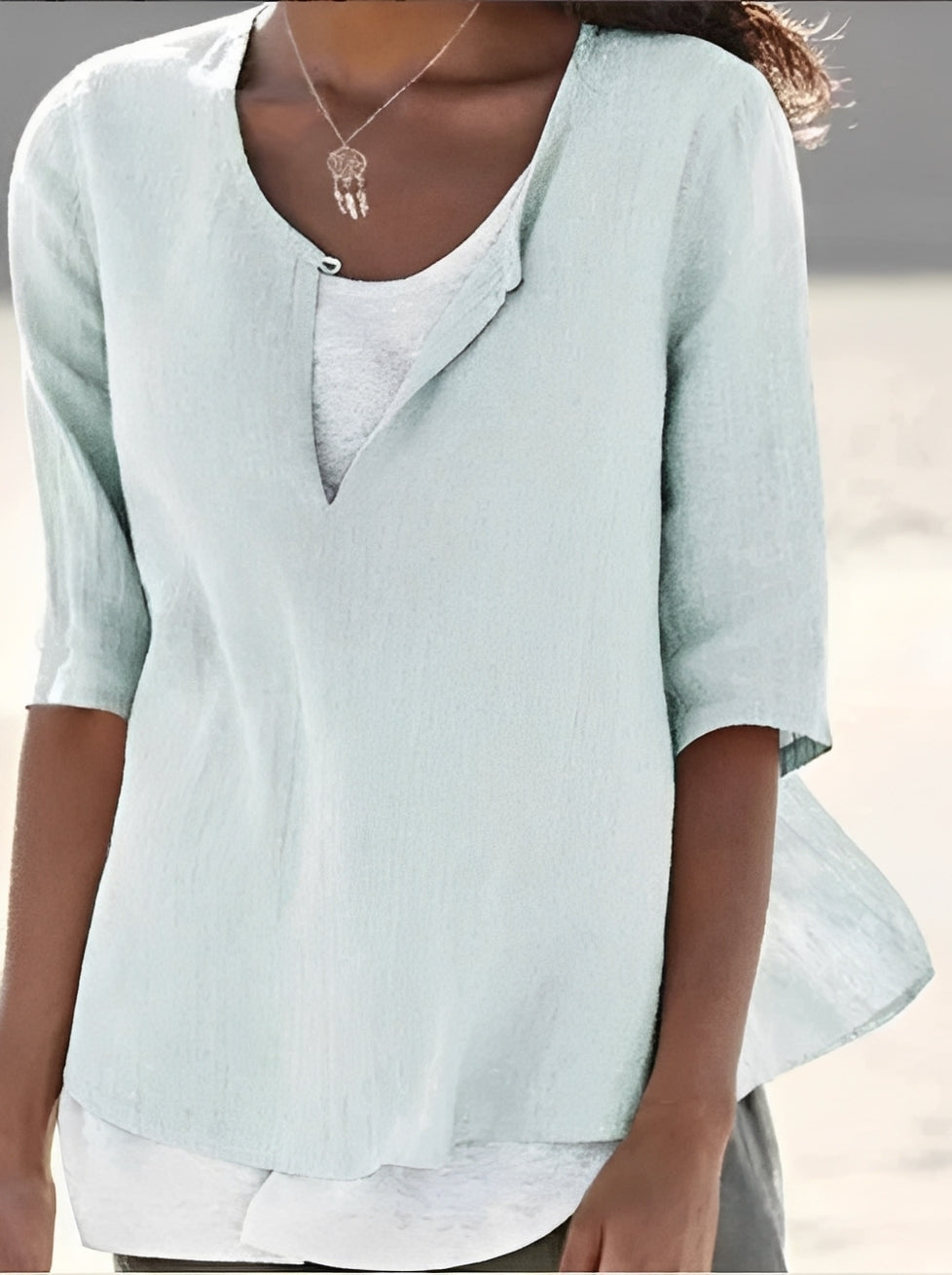 Shania - Elegante Damenbluse im Lagenlook