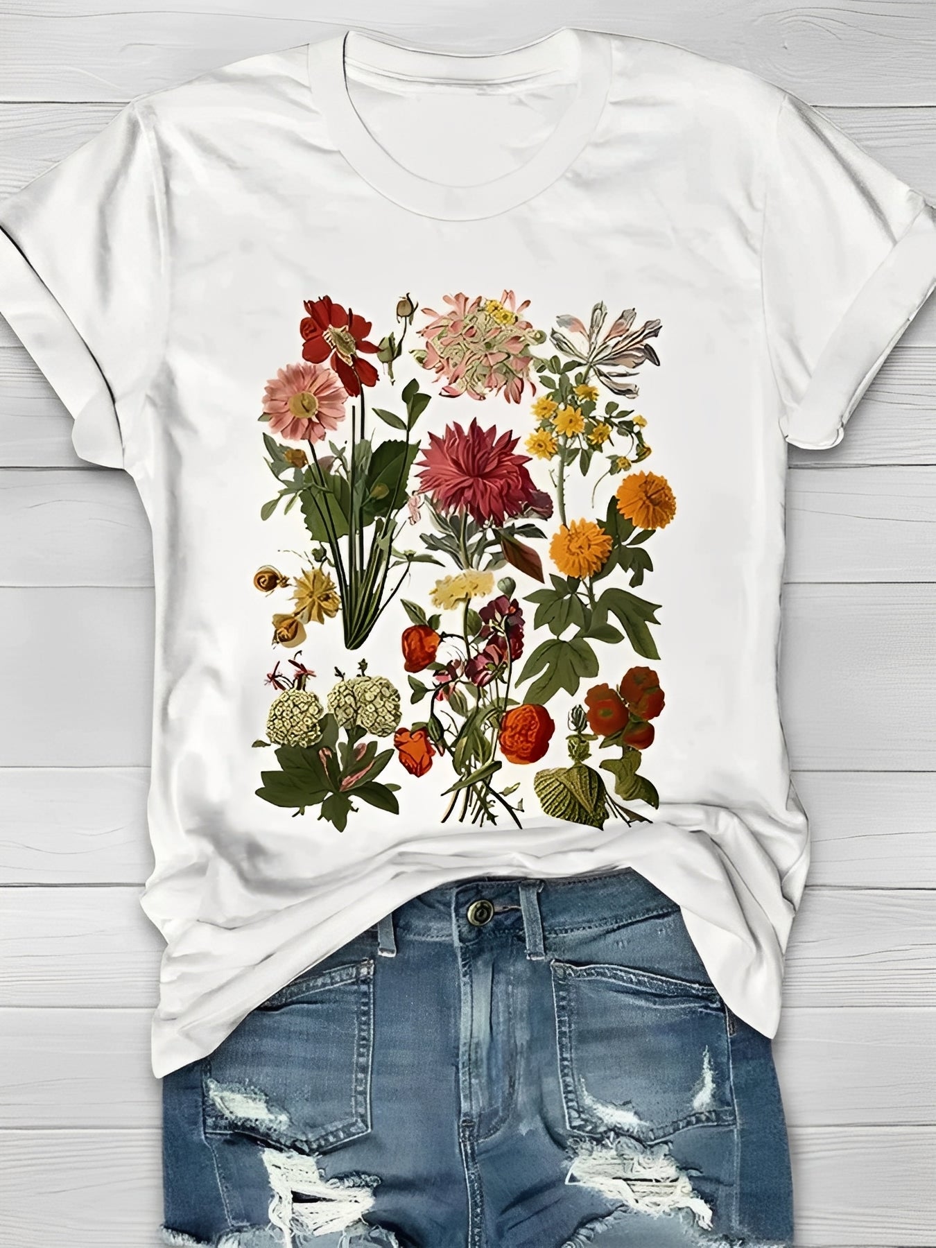 Annalise - Elegantes T-Shirt mit Blumenmuster für Damen