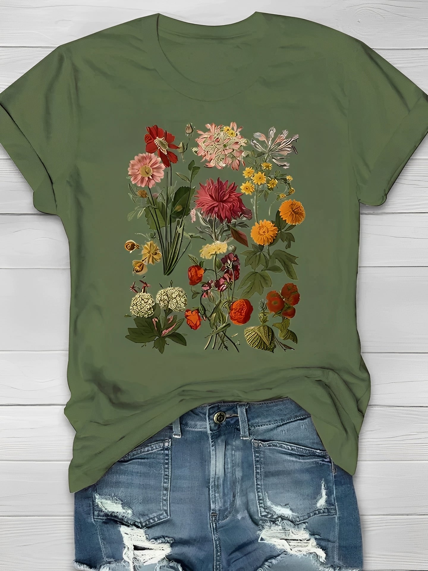 Annalise - Elegantes T-Shirt mit Blumenmuster für Damen