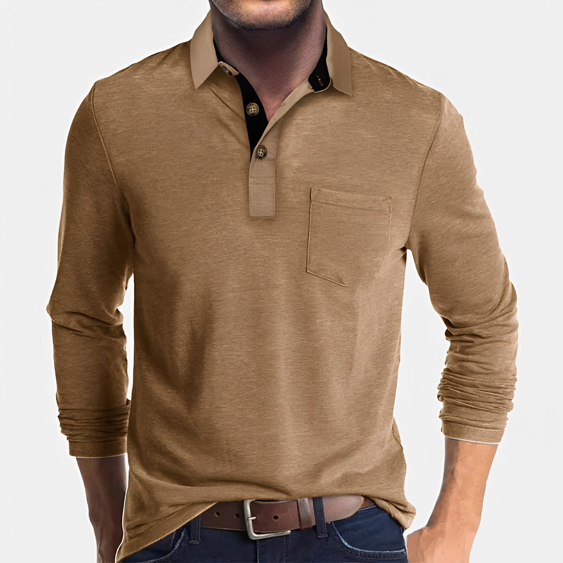 Hardy - Bequemes langärmeliges Poloshirt