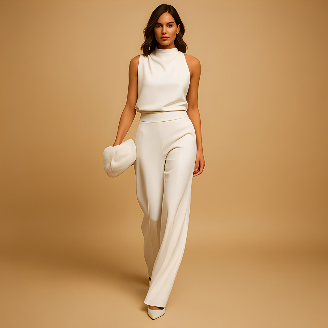 Almerra - Ärmelloser Jumpsuit mit weitem Bein für Damen