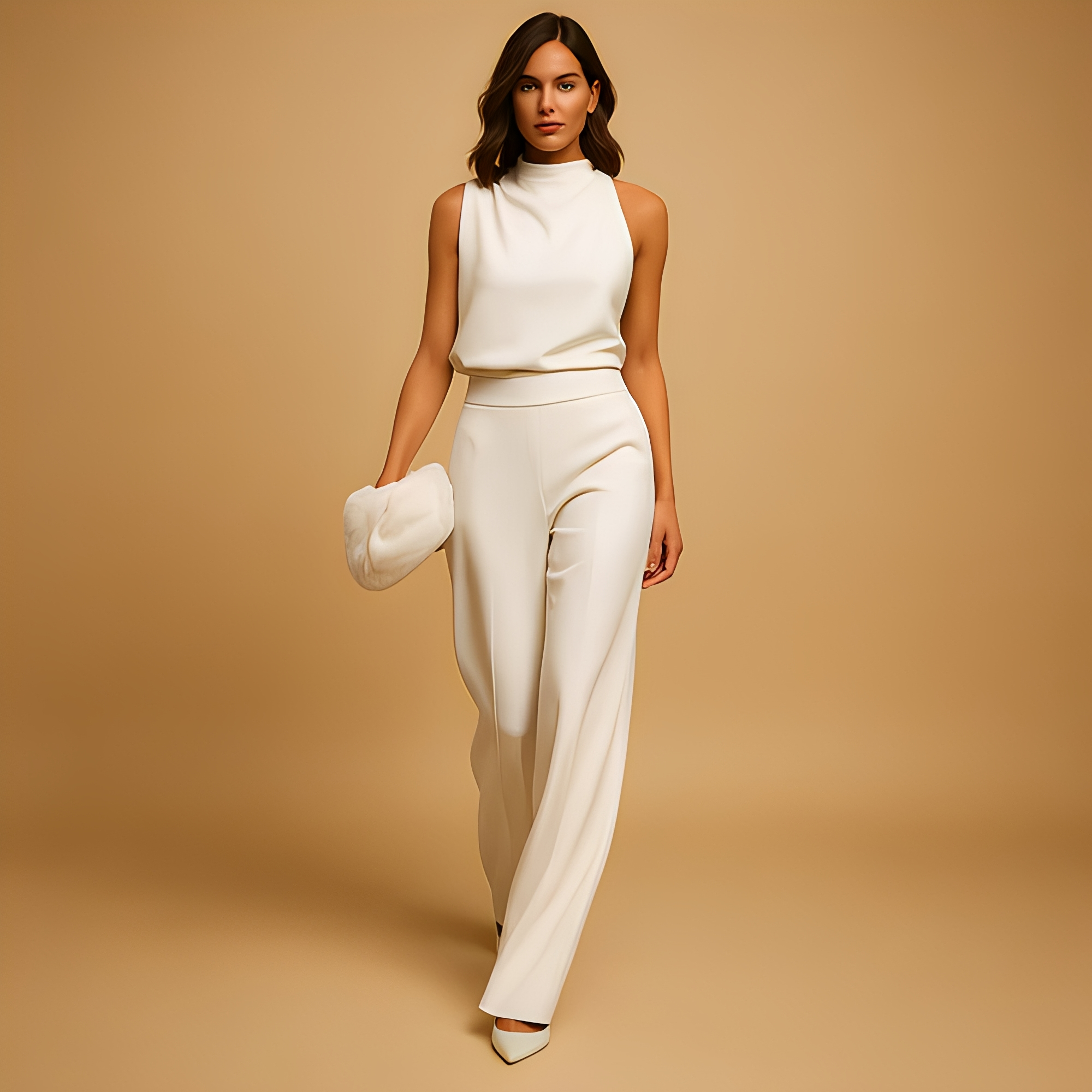 Almerra - Ärmelloser Jumpsuit mit weitem Bein für Damen