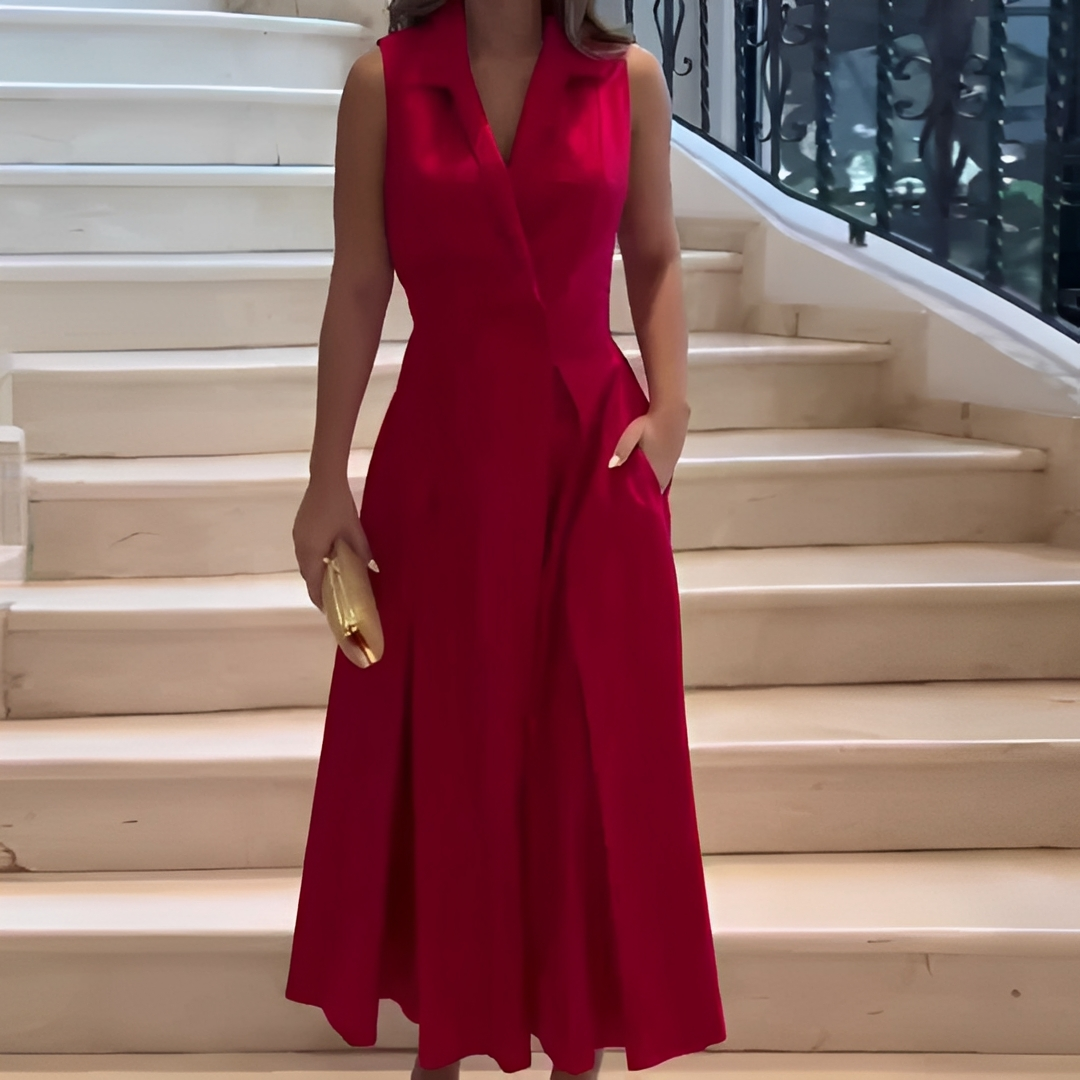 Diola - Stilvolles Damenkleid mit V-Ausschnitt
