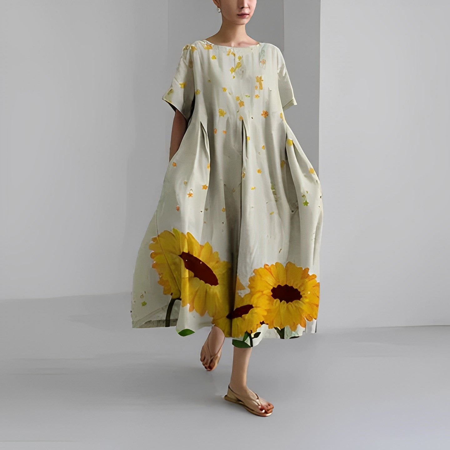 Naomi - Boho-Maxikleid mit Blumen, perfekt für den Frühling