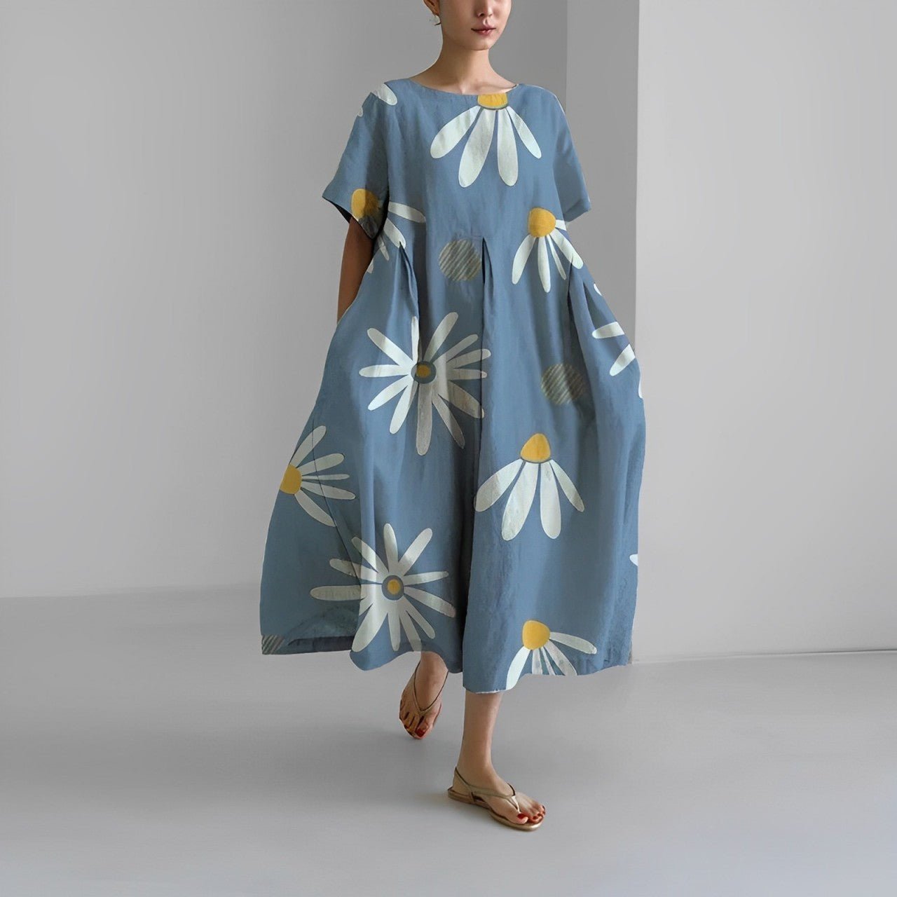 Naomi - Boho-Maxikleid mit Blumen, perfekt für den Frühling