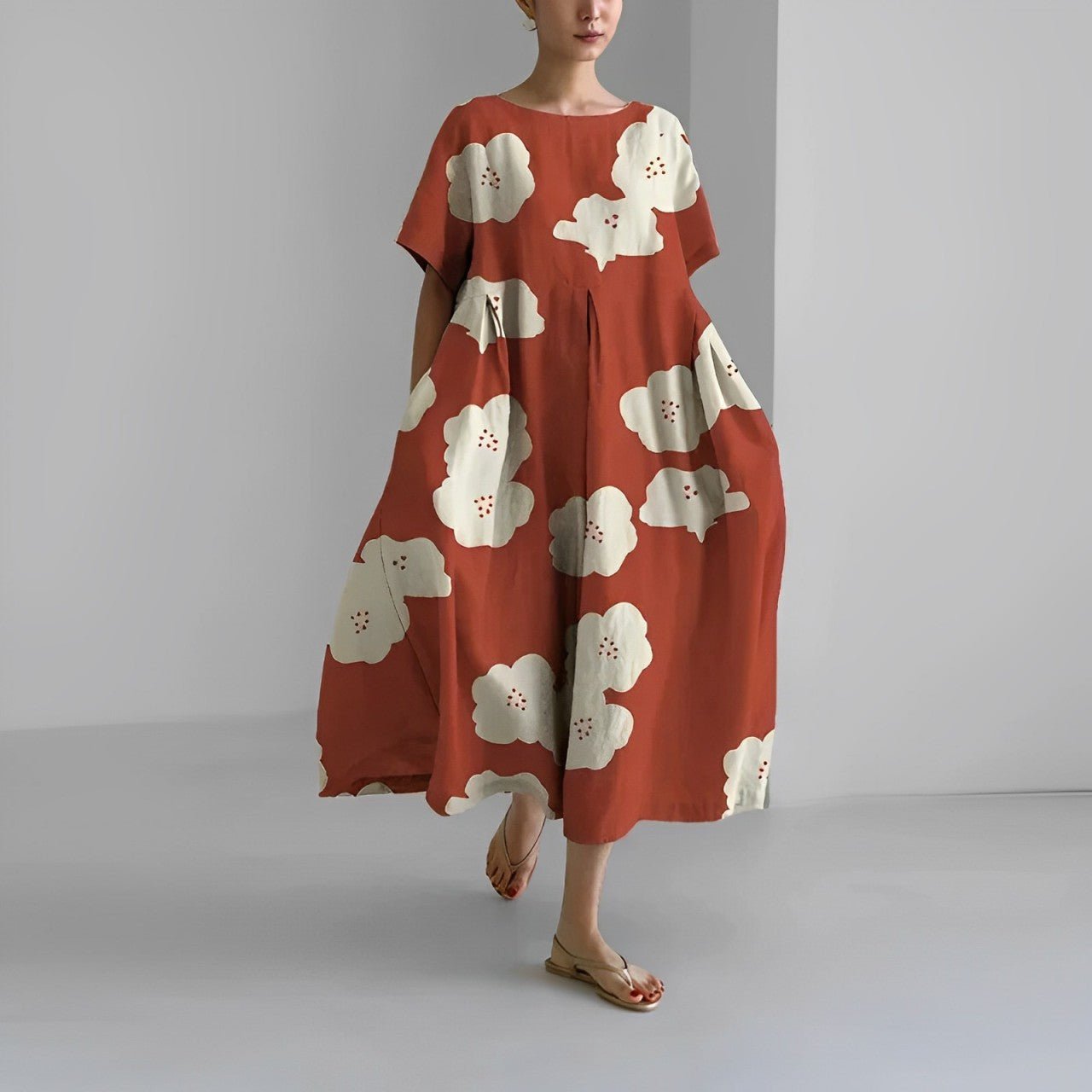 Naomi - Boho-Maxikleid mit Blumen, perfekt für den Frühling