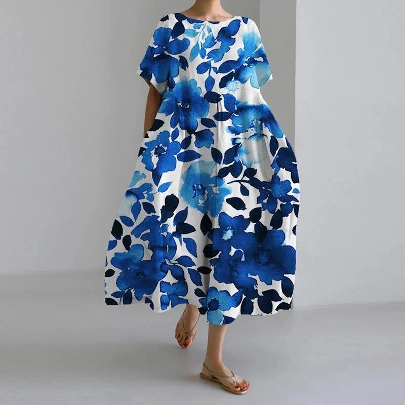 Naomi - Boho-Maxikleid mit Blumen, perfekt für den Frühling