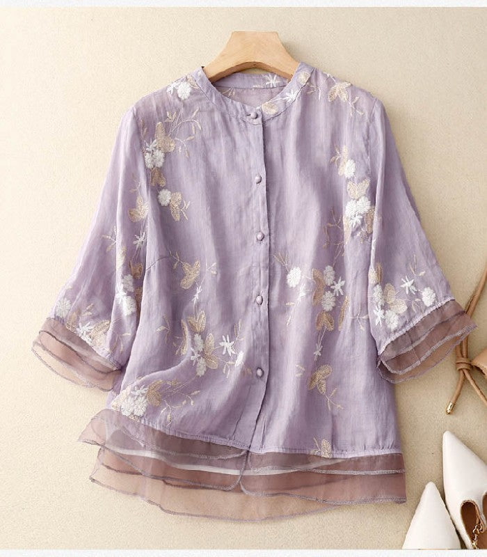 Eloise - Elegante Bluse mit feiner Stickerei